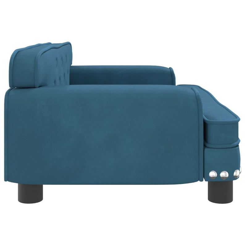 Kindersofa Blau 70x45x30 cm Samt