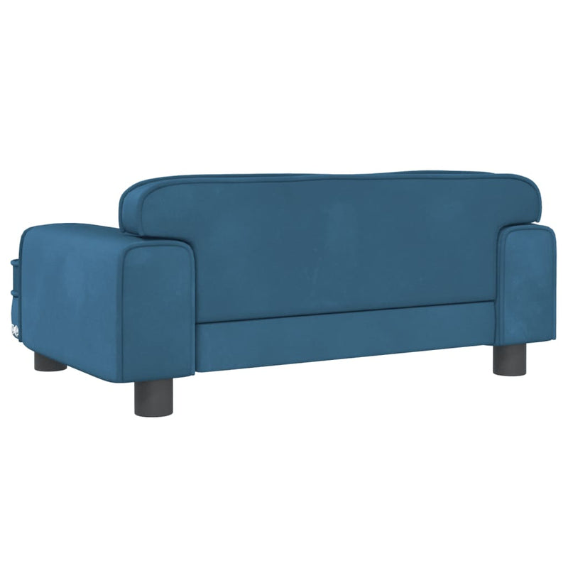 Kindersofa Blau 70x45x30 cm Samt