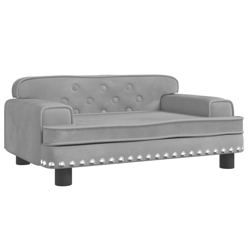 Kindersofa Hellgrau 70x45x30 cm Samt