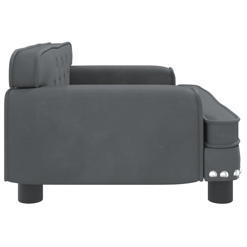 Kindersofa Dunkelgrau 70x45x30 cm Samt