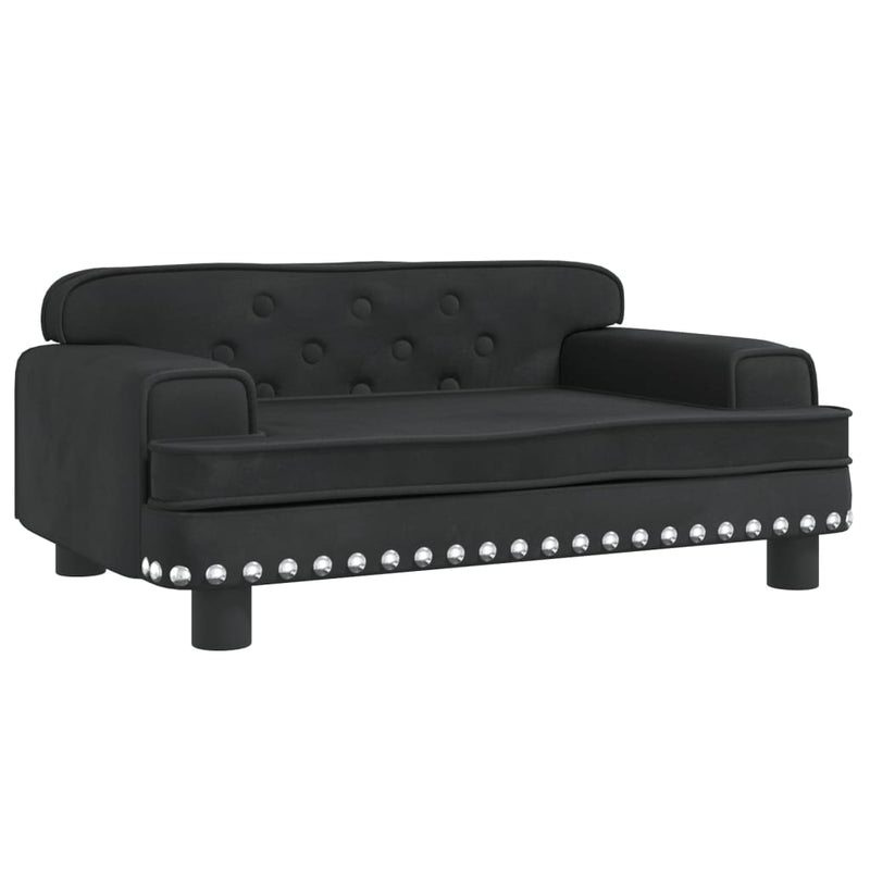 Kindersofa Schwarz 70x45x30 cm Samt