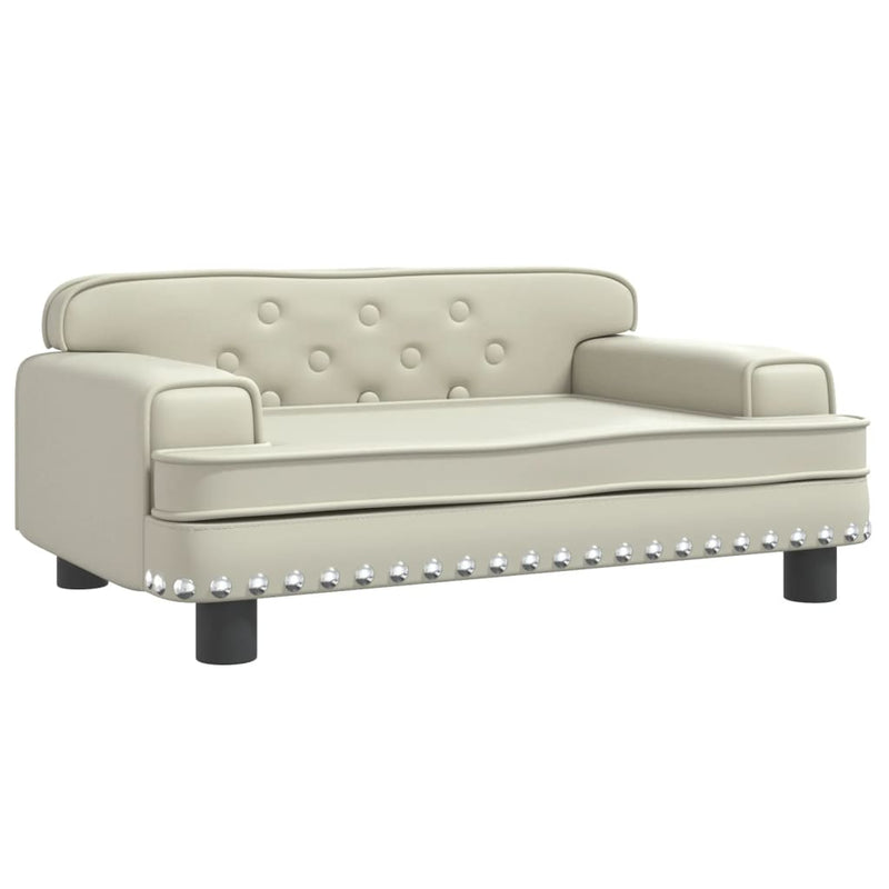 Kindersofa Creme 70x45x30 cm Kunstleder