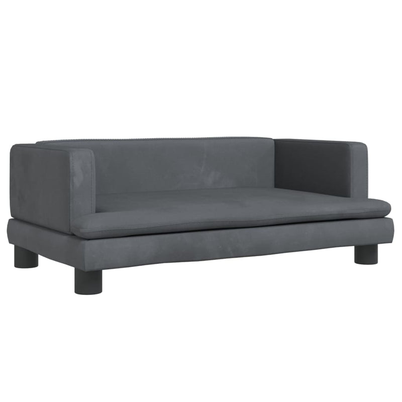 Kindersofa Dunkelgrau 80x45x30 cm Samt