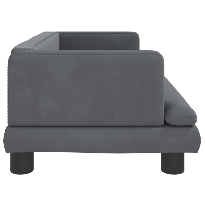 Kindersofa Dunkelgrau 80x45x30 cm Samt