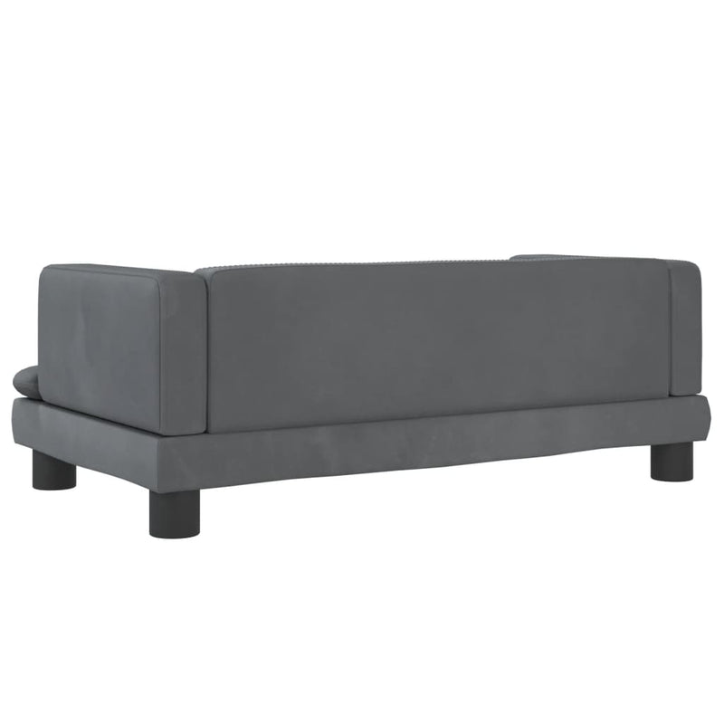 Kindersofa Dunkelgrau 80x45x30 cm Samt