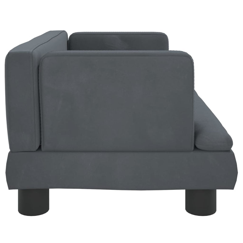 Kindersofa Dunkelgrau 60x40x30 cm Samt