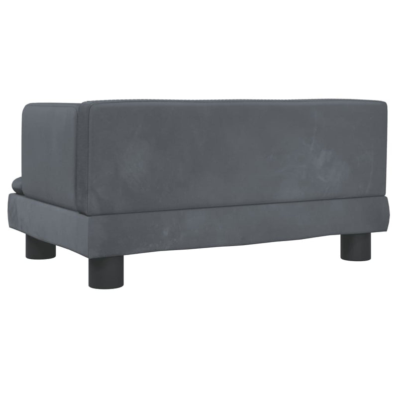 Kindersofa Dunkelgrau 60x40x30 cm Samt