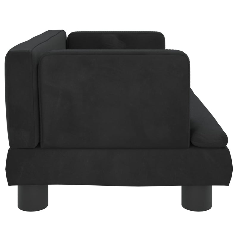 Kindersofa Schwarz 60x40x30 cm Samt