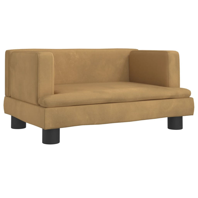 Kindersofa Braun 60x40x30 cm Samt