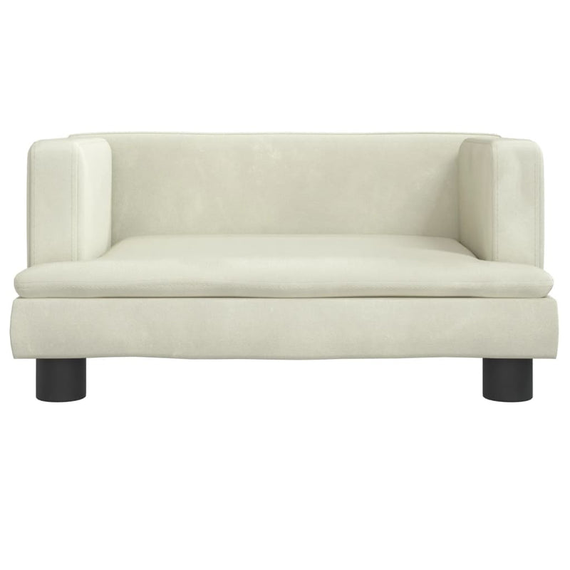 Kindersofa Creme 60x40x30 cm Samt