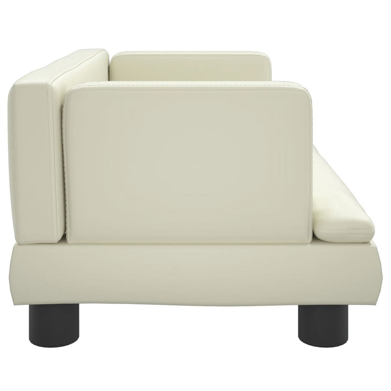 Kindersofa Creme 60x40x30 cm Kunstleder