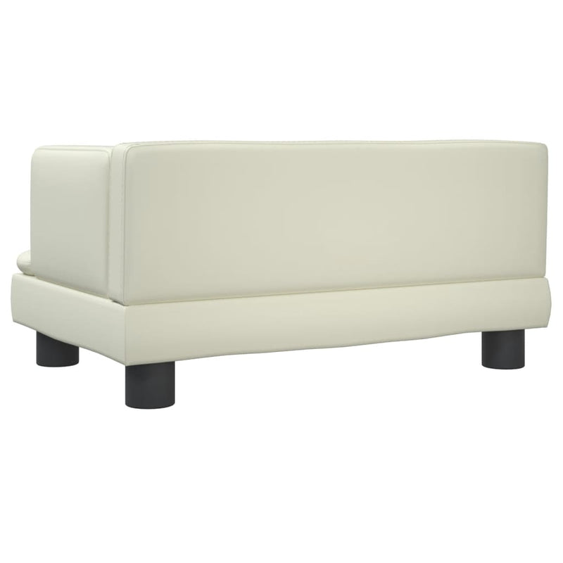 Kindersofa Creme 60x40x30 cm Kunstleder