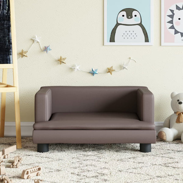 Kindersofa Braun 60x40x30 cm Kunstleder