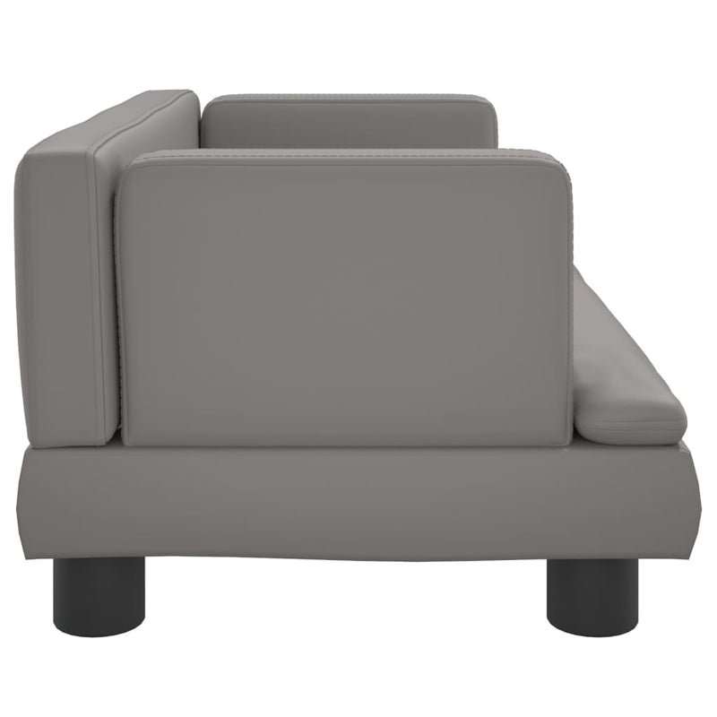 Kindersofa Grau 60x40x30 cm Kunstleder