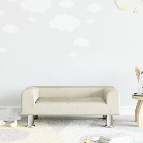 Kindersofa Creme 70x45x26,5 cm Samt