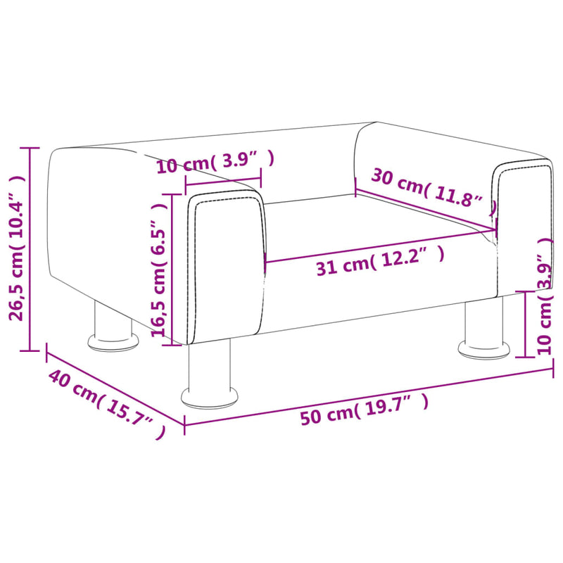 Kindersofa Hellgrau 50x40x26,5 cm Samt