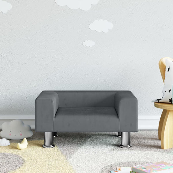 Kindersofa Dunkelgrau 50x40x26,5 cm Samt