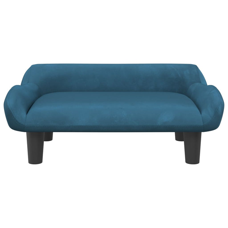 Kindersofa Blau 70x40x24 cm Samt