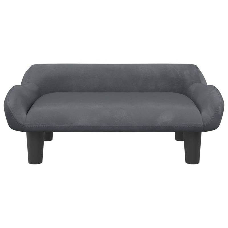 Kindersofa Dunkelgrau 70x40x24 cm Samt