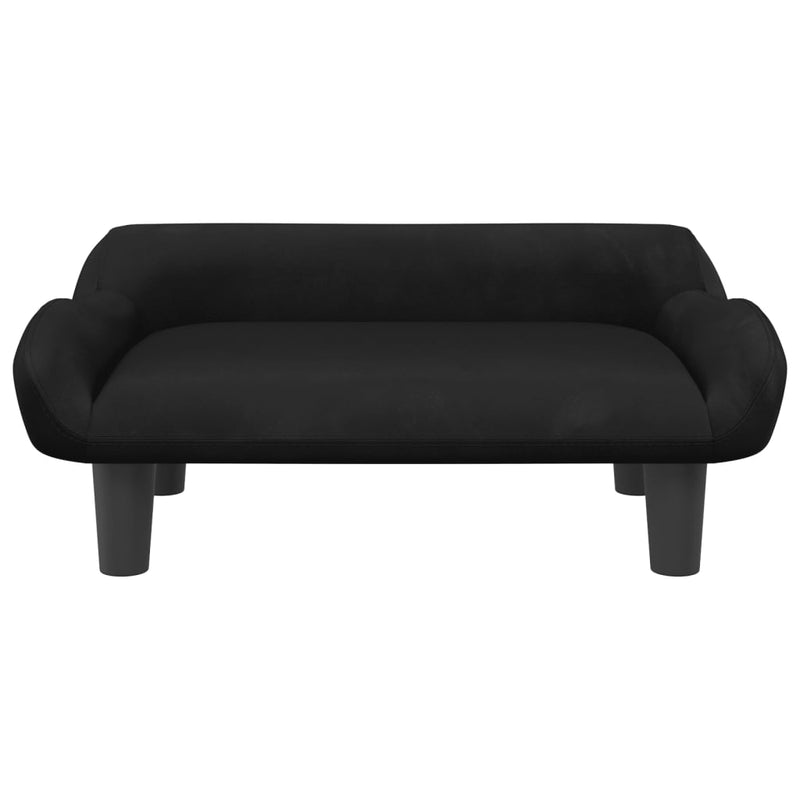 Kindersofa Schwarz 70x40x24 cm Samt