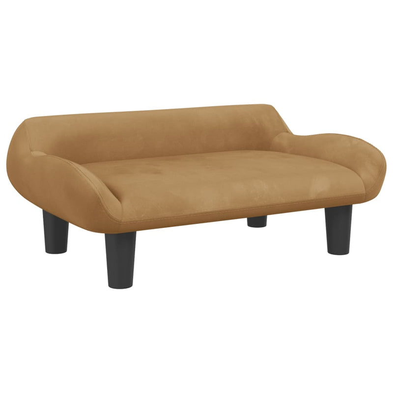 Kindersofa Braun 70x40x24 cm Samt