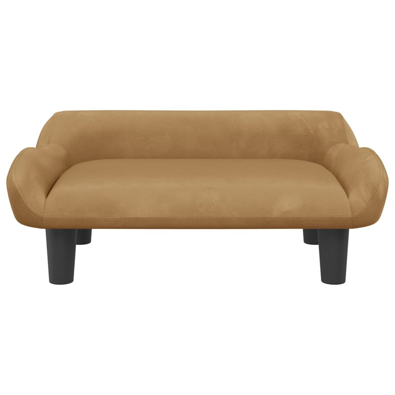 Kindersofa Braun 70x40x24 cm Samt