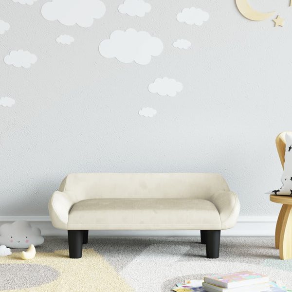 Kindersofa Creme 70x40x24 cm Samt