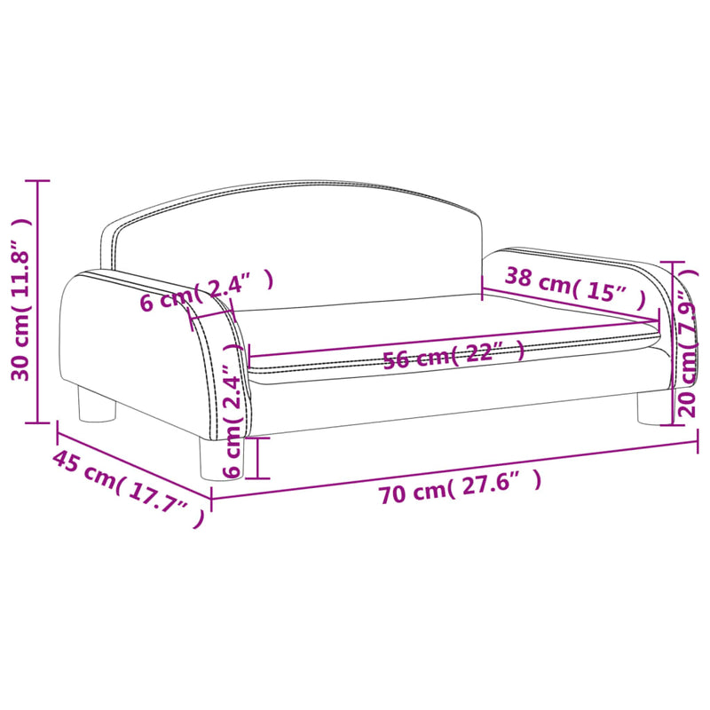 Kindersofa Braun 70x45x30 cm Kunstleder