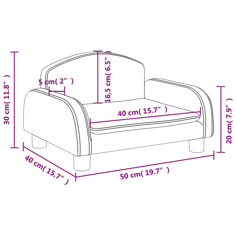 Kindersofa Creme 50x40x30 cm Stoff