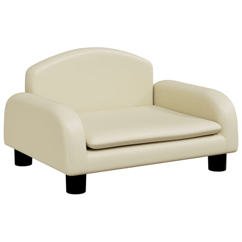 Kindersofa Creme 50x40x30 cm Kunstleder