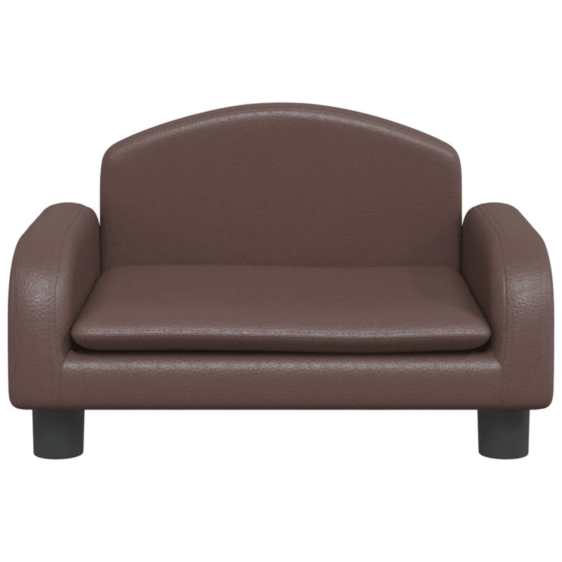 Kindersofa Braun 50x40x30 cm Kunstleder