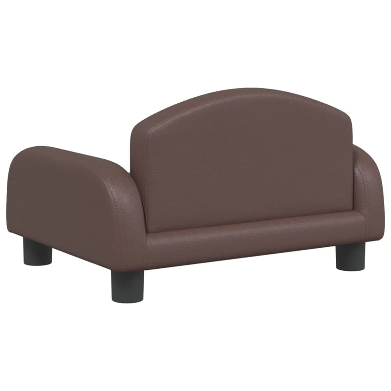 Kindersofa Braun 50x40x30 cm Kunstleder