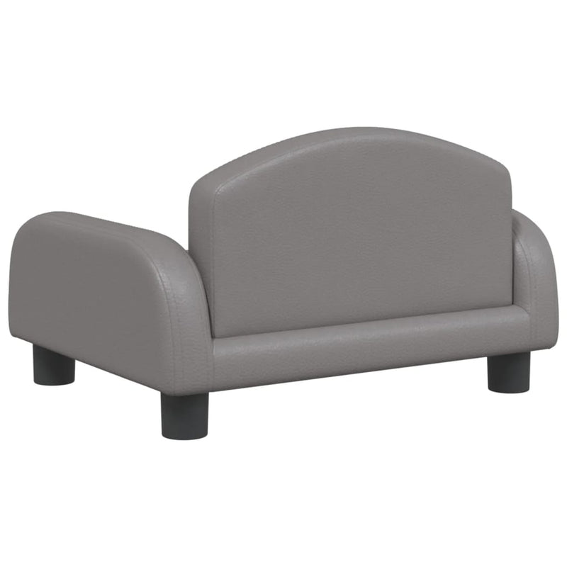 Kindersofa Grau 50x40x30 cm Kunstleder