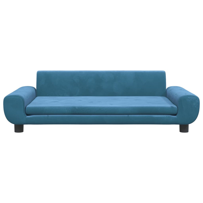 Kindersofa Blau 100x54x33 cm Samt