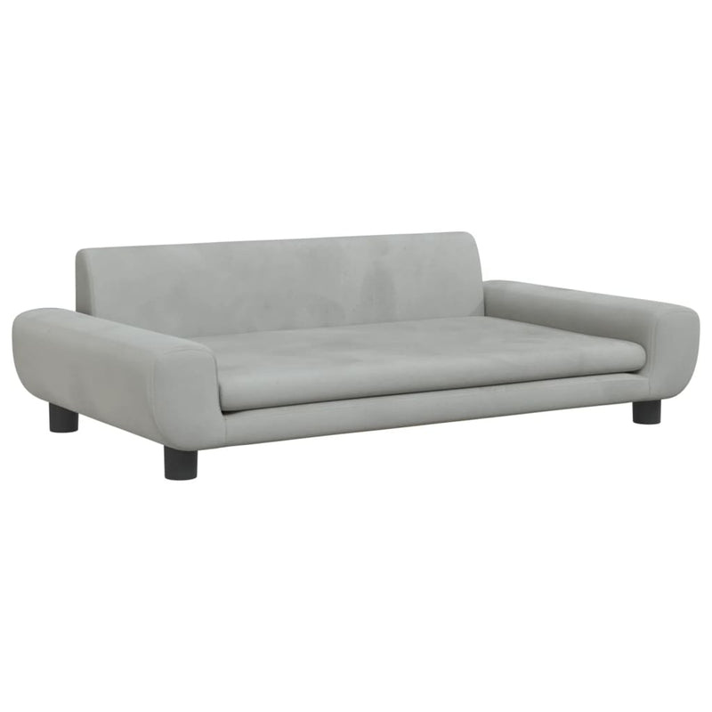 Kindersofa Hellgrau 100x54x33 cm Samt