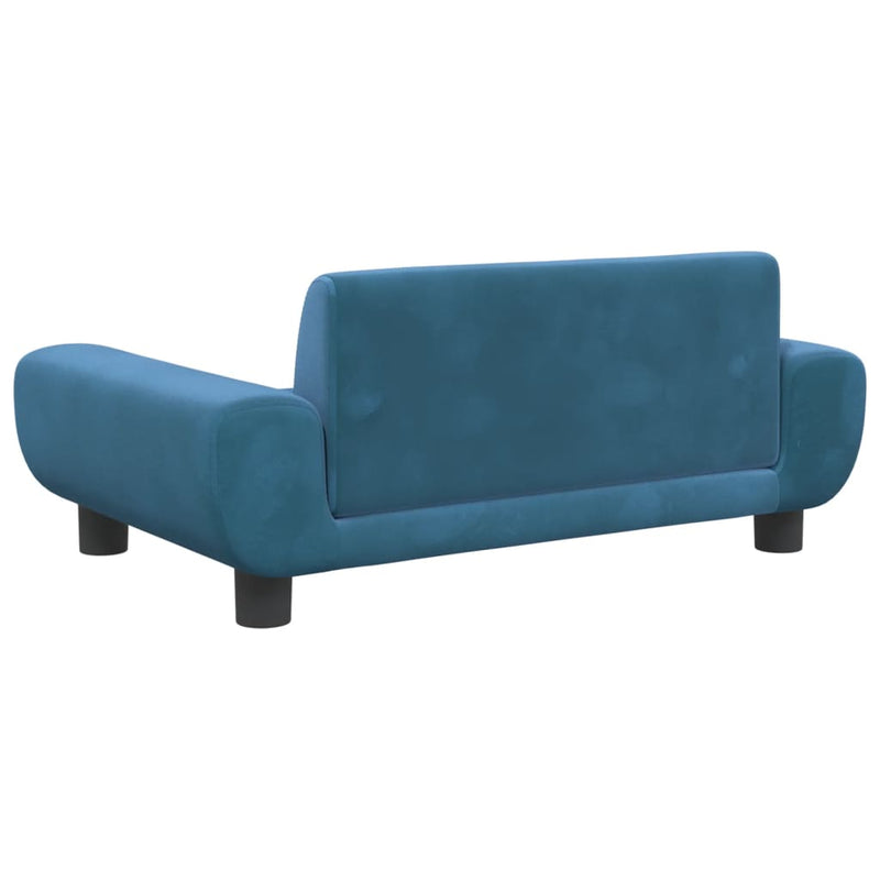 Kindersofa Blau 70x45x33 cm Samt