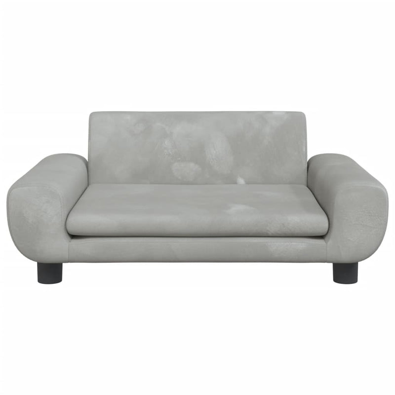 Kindersofa Hellgrau 70x45x33 cm Samt