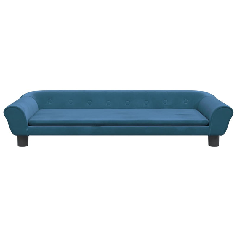 Kindersofa Blau 100x50x26 cm Samt