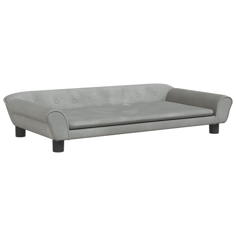 Kindersofa Hellgrau 100x50x26 cm Samt