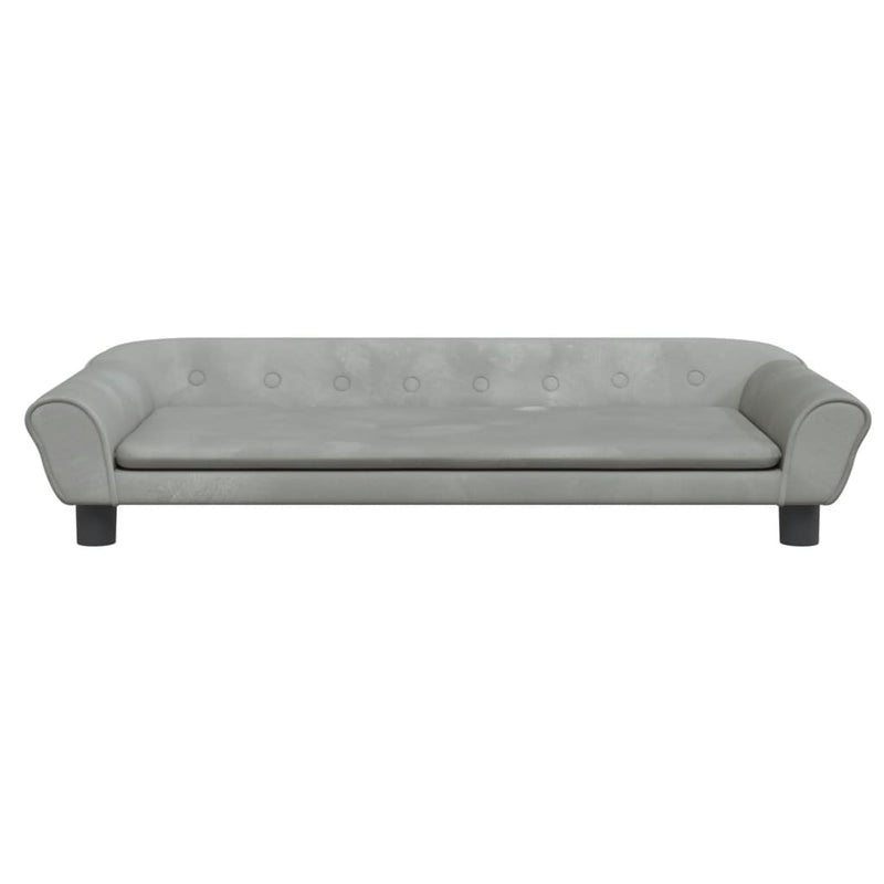 Kindersofa Hellgrau 100x50x26 cm Samt