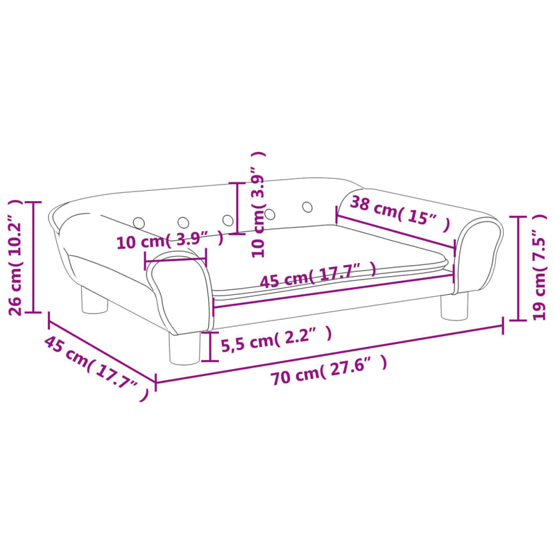 Kindersofa Blau 70x45x26 cm Samt