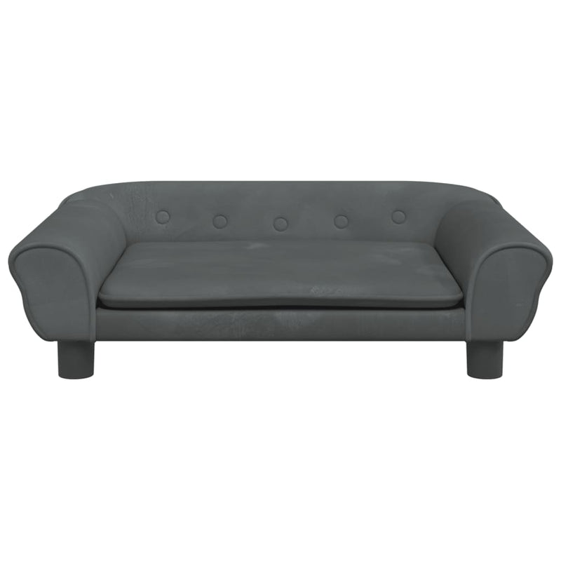 Kindersofa Dunkelgrau 70x45x26 cm Samt