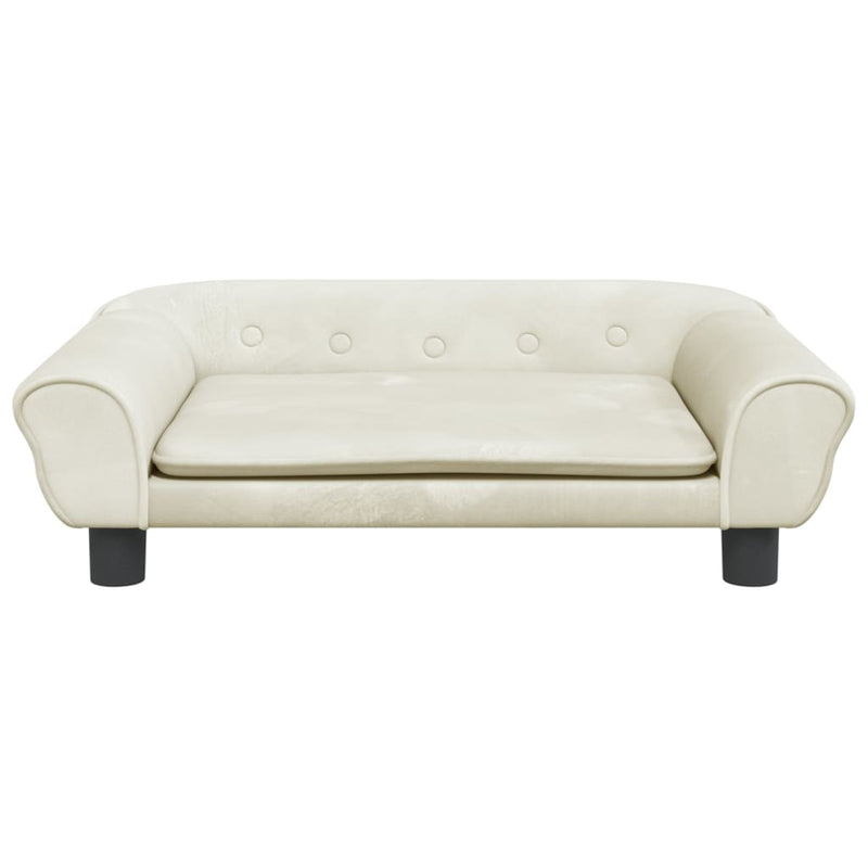 Kindersofa Creme 70x45x26 cm Samt