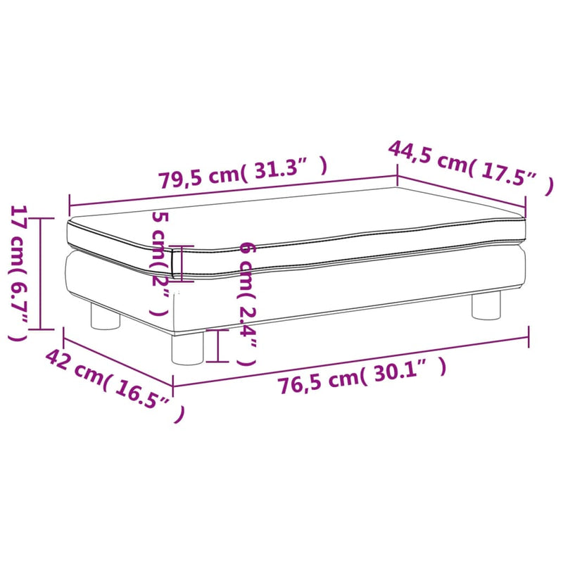 Kindersofa mit Hocker Schwarz 100x50x30 cm Samt