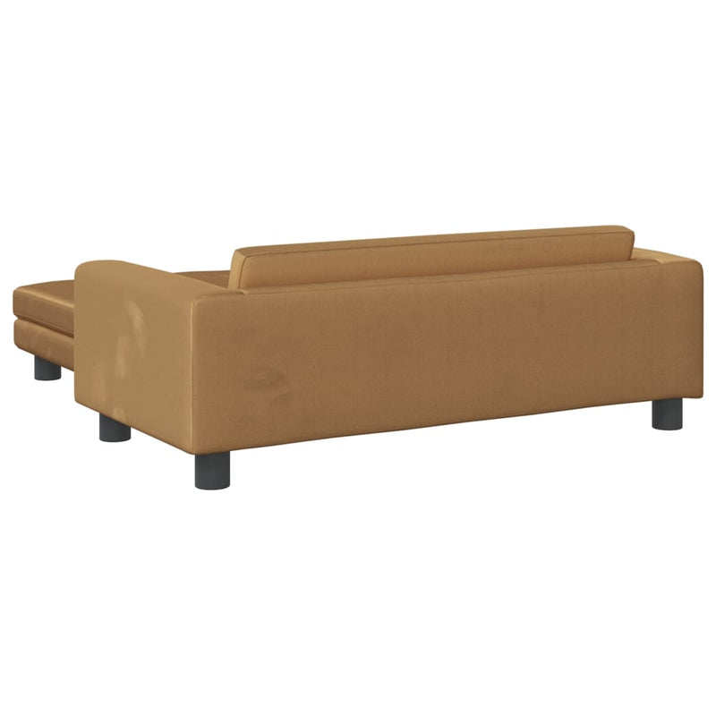 Kindersofa mit Hocker Braun 100x50x30 cm Samt