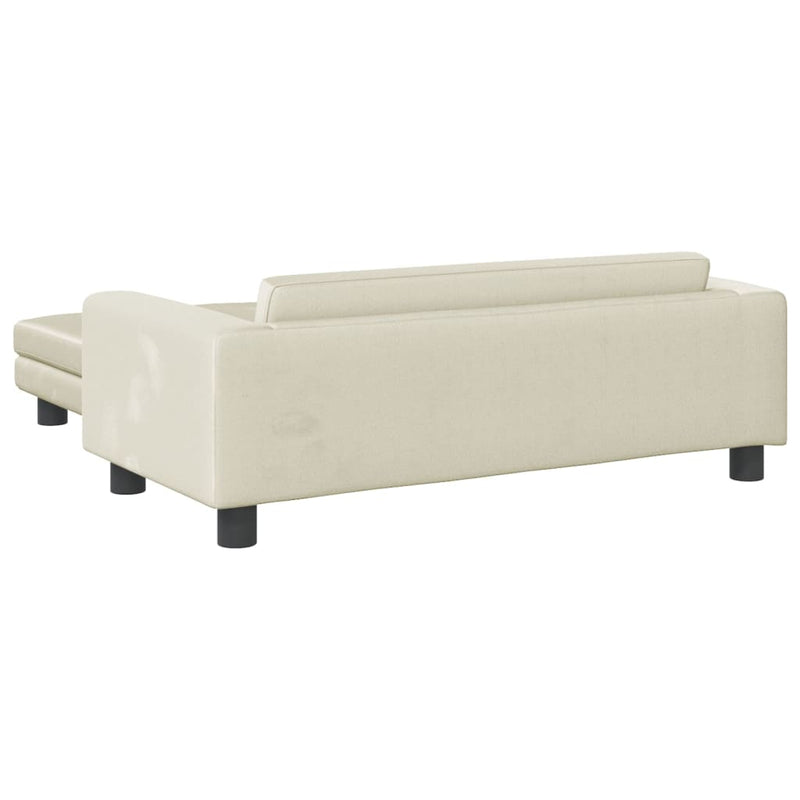 Kindersofa mit Hocker Creme 100x50x30 cm Samt