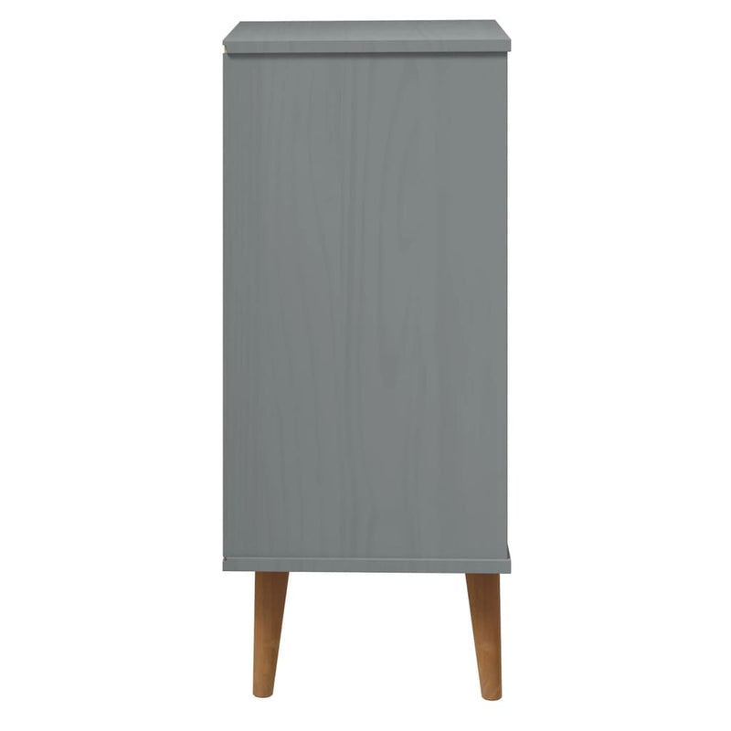 Schubladenschrank MOLDE Grau 40x35x82 cm Massivholz Kiefer