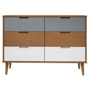 Schubladenschrank Molde Braun 113X40X80 Cm Massivholz Kiefer
