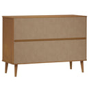 Schubladenschrank Molde Braun 113X40X80 Cm Massivholz Kiefer