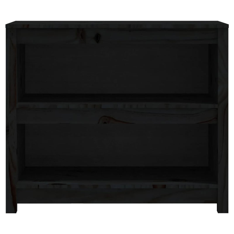 Bücherregal Schwarz 80x35x68 cm Massivholz Kiefer